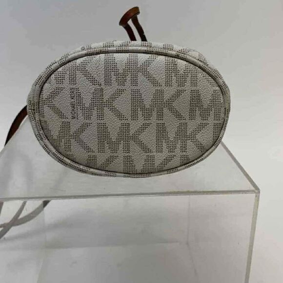 Michael Kors MK Designer Beige Brown Crossbody Bag Bucket Drawstring Purse Bag - Picture 6 of 8